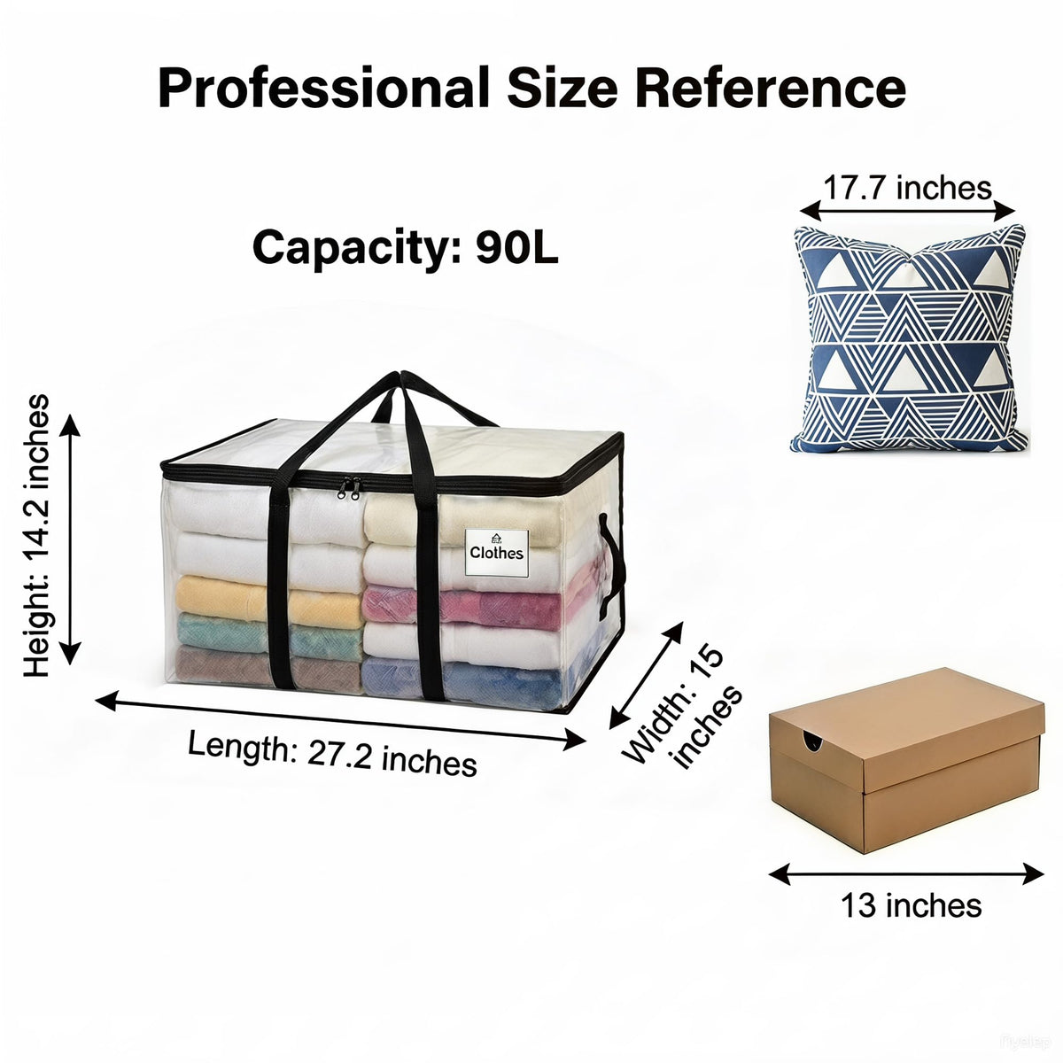 SUOHINAO Large Storage Bags Heavy Duty,Strong Storage Bags for Moving,Clear Moving Bags Extra Large Strong-7 Pack