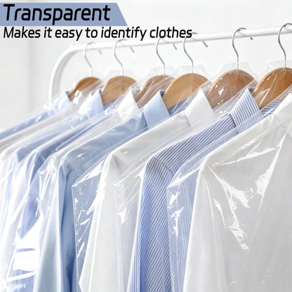 JIUBULUJIU 40 Pack Plastic Clothes Covers, 60 x 90cm Dry Cleaning Bags