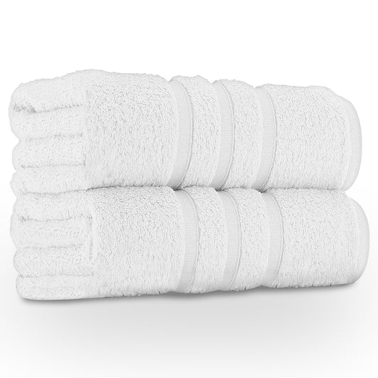 GC GAVENO CAVAILIA Large Bath Sheets 2 Pack - 100% Egyptian Cotton - Highly Absorbent & Quick Dry Extra Large Towels - Easycare & Durable - White