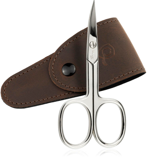 Solingen Nail Scissors for Women and Men - with Micro Serrated Blade Made in Germany - Extra Fine and Sharp - in a Handy Case, Ideal for Travelling,