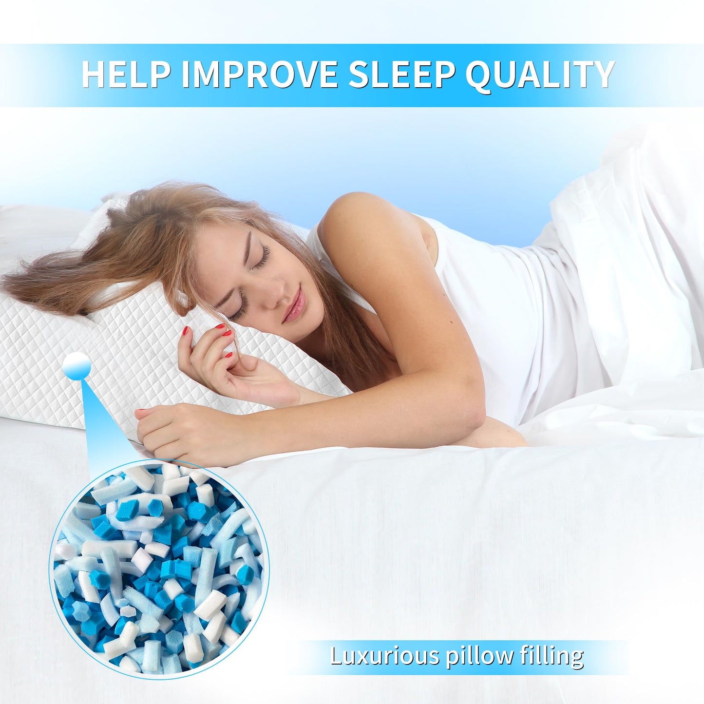 HONEHO 4.4KG Shredded Gel Memory Foam Filling, Comfortable and Soft Bean Bag Chair Filler, Memory Foam Stuffing for Cooling Pillow, Beanbag