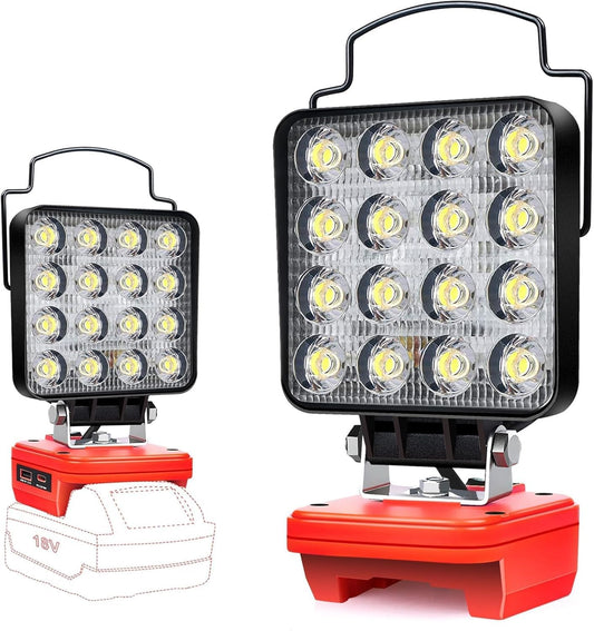 Cordless LED Work Light for Milwaukee M18 18V Battery,Flood Lights for Milwaukee Light 48W Compact Lighting,Portable Spotlight with Type C & USB PD