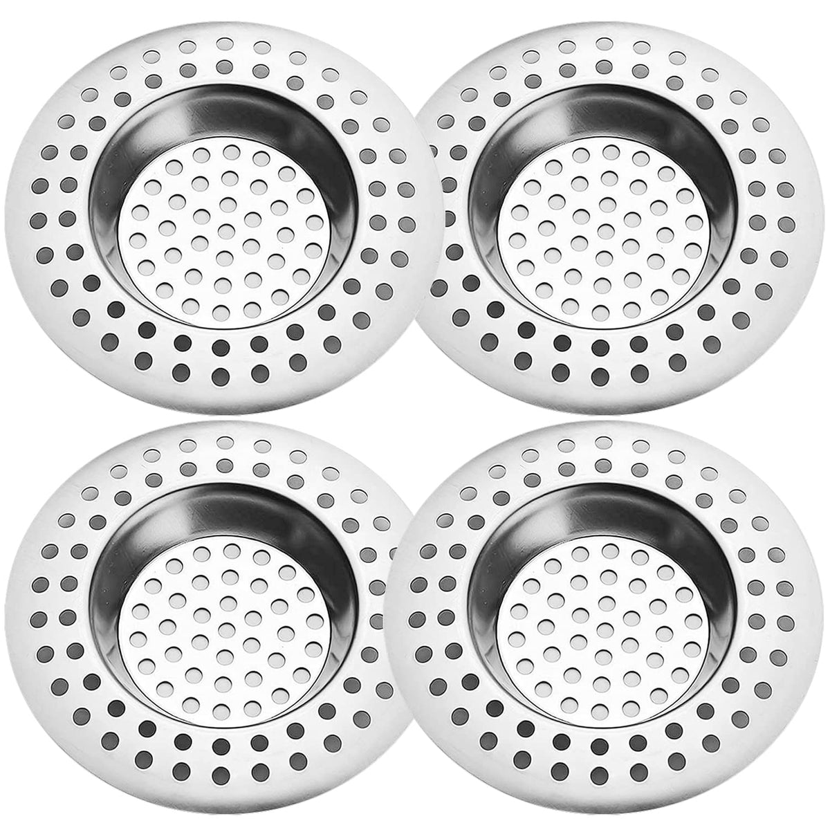 Tomario Stainless Steel Kitchen Sink Strainer Plug, Standard Strainer Drain Protector Hair/Food Catcher for Bathroom, Kitchen, Shower