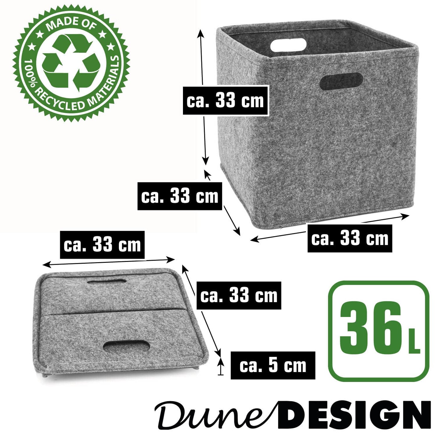2 Cube Storage Boxes 33x33x33 - Compatible with IKEA Kallax Foldable Shelf Cubes