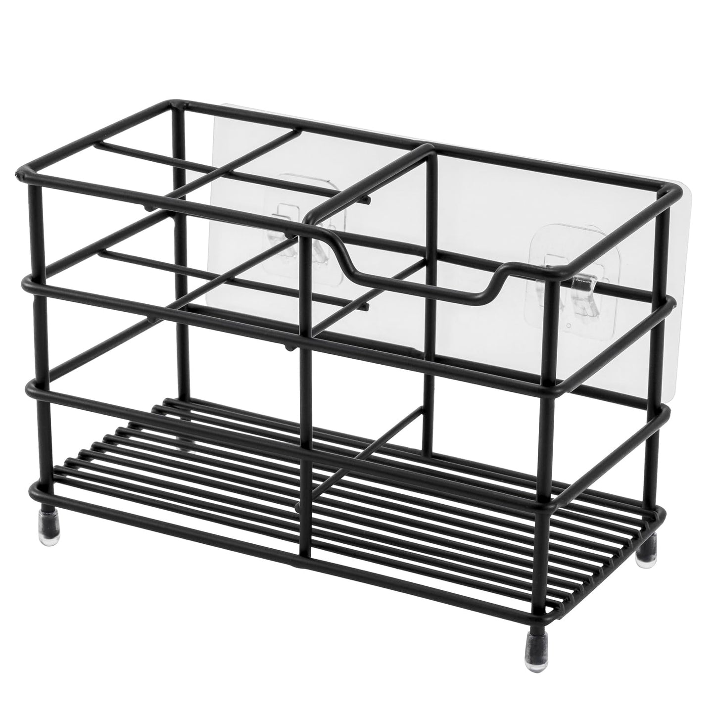 Electric toothbrush holder, stainless steel bathroom storage rack, drain storage rack (Black)