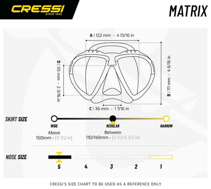Cressi Adult Matrix Snorkelling Mask - Black