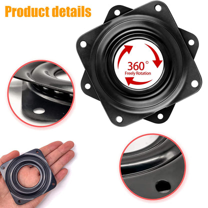4 Pcs Lazy Susan Bearing, Square Bearing Turntable Plate, Square Rotating Swivel Plate, Square Turntable Bearing Plate