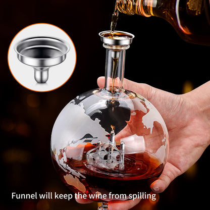 Whiskey Decanter and Glass Set,Globe Decanter,Whiskey Decanter Set,Decanter and Glasses Set,Whisky Decanter for Men,Whiskey Gift Sets for Men,Includes