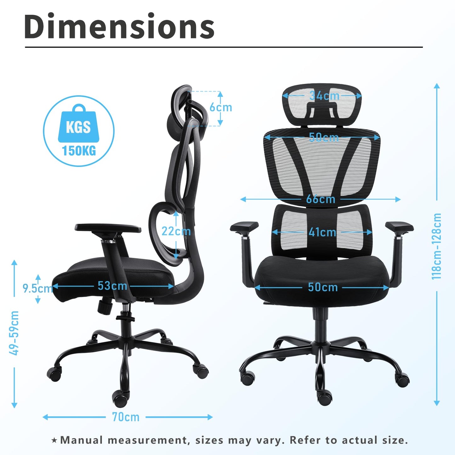 GGCIR High Back Office Chair,Ergonomic Big and Tall Desk Chair with Lumbar Support,3D Armrests,Adjustable Headrest,Comfortable Office Chairs for Home