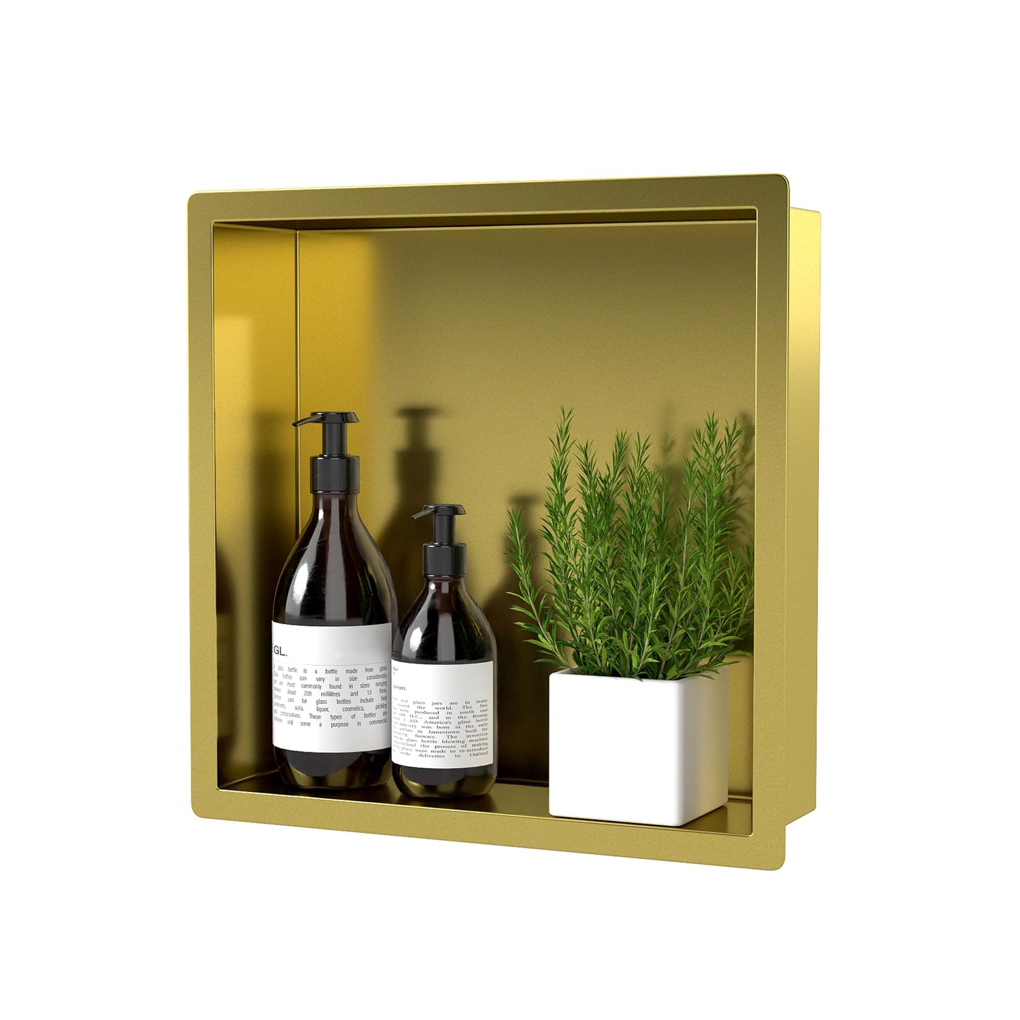 DFENG Shower Niche 304 Stainless Steel,30 x 30cm Recessed Shower Shelf,Niche Wall Insert, Single Shelf Bathroom Storage Niche for Shampoo, shower gel