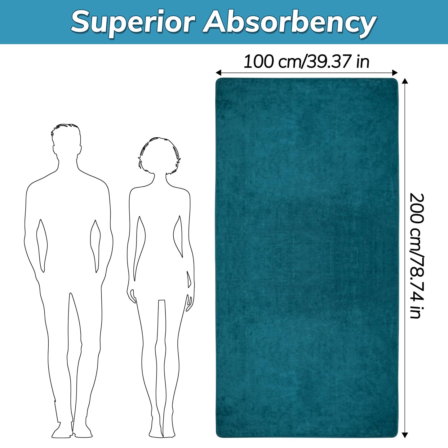 Extra Large Bath Sheets & Towels for Adults - 100x200cm