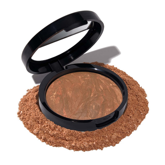 LAURA GELLER NEW YORK Award-Winning Baked Balance-n-Brighten Color Correcting Powder Foundation - Toffee - Buildable Light to Medium Coverage -