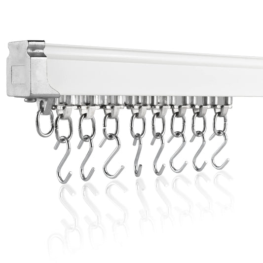 Ceiling Curtain Track Set | 3ft-16.4ft / 5 Meter | Ceiling Track for Curtains-Room Divider | Ceiling Mounted Curtain Track For Privacy | Living Room