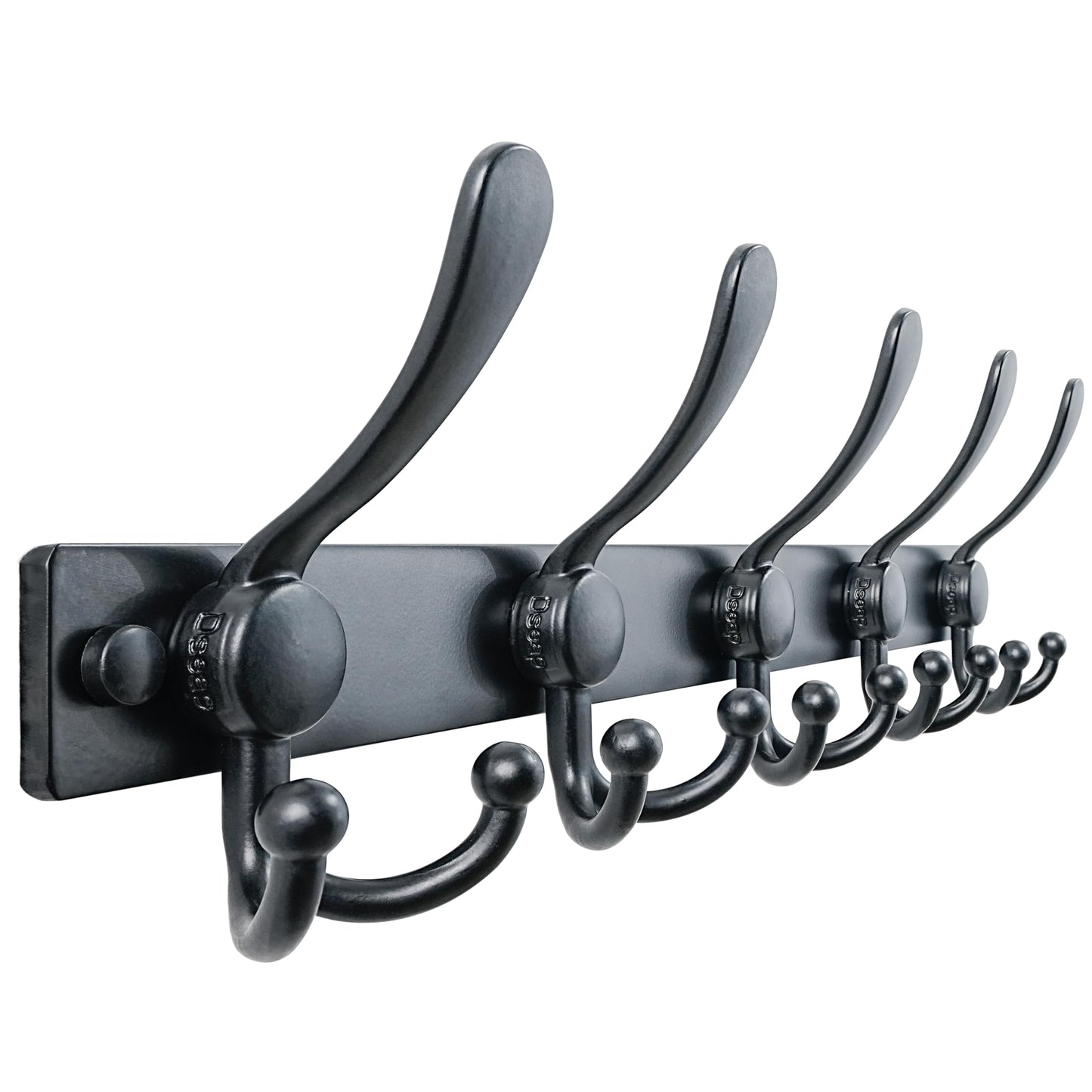 Dseap Coat Rack Wall Mount, Heavy Duty 2.5mm Base vs Flimsy 1mm, Double-Thick Solid Anti-Snap Hooks