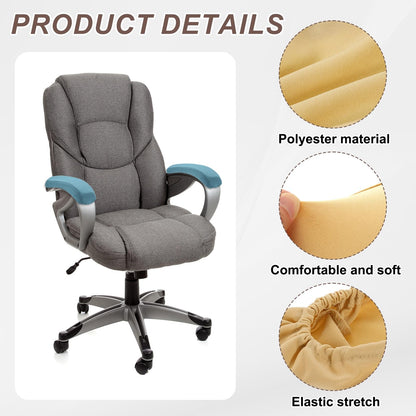 sourcing map Chair Armrest Slipcovers Covers, 22 x 7cm Polyester Removable Seat Hand Rest Protector for Office Chairs Desk ChairBeige