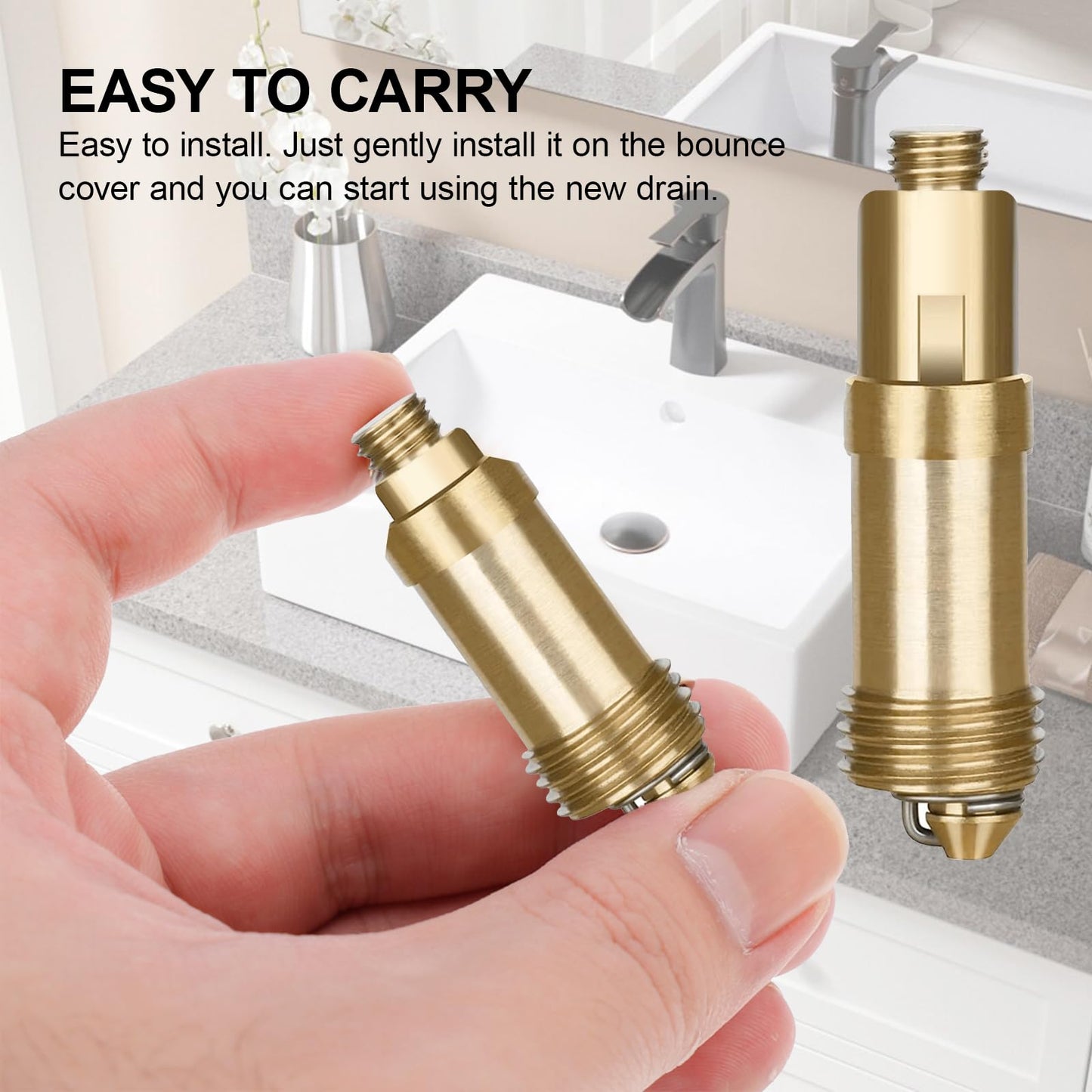 Pop Up Sink Bath Plug Replacement Click Clack Brass Bolt Stoppers 2 PCS