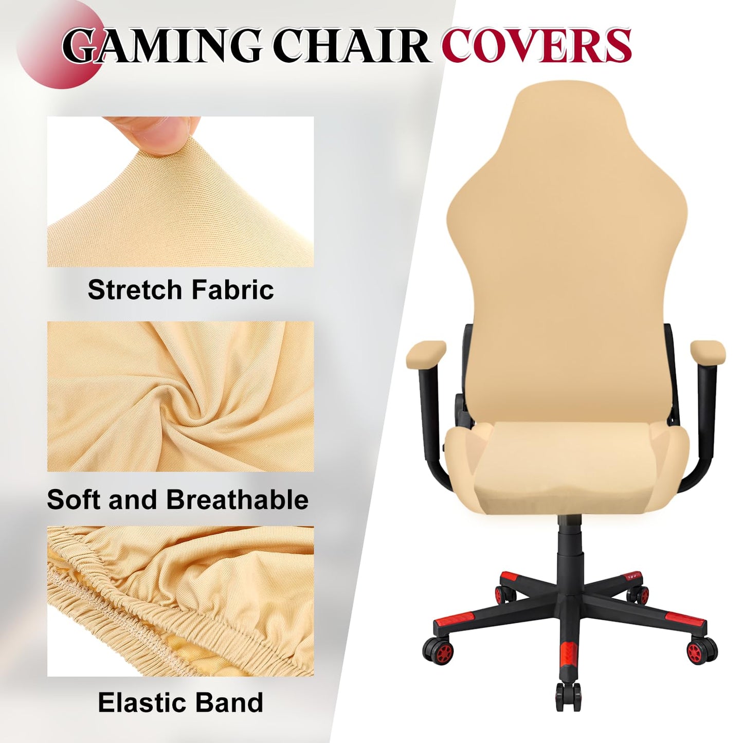 sourcing map Gaming Chair Covers, Stretchable Office Computer Chair Slipcover with Armrest Covers
