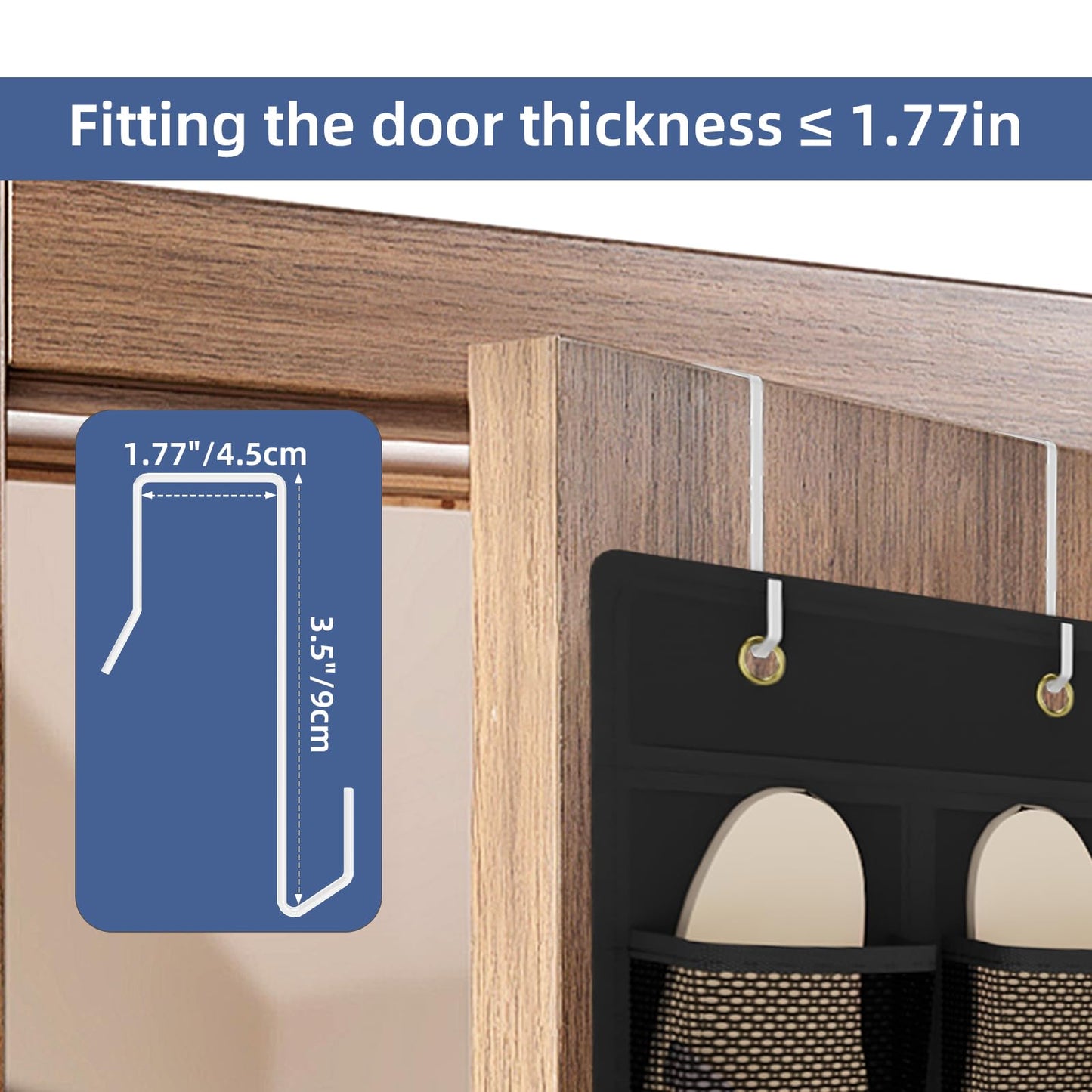 Dailyart Door Shoe Rack Hanging, 24 Large Pockets Hanging Shoe Storage