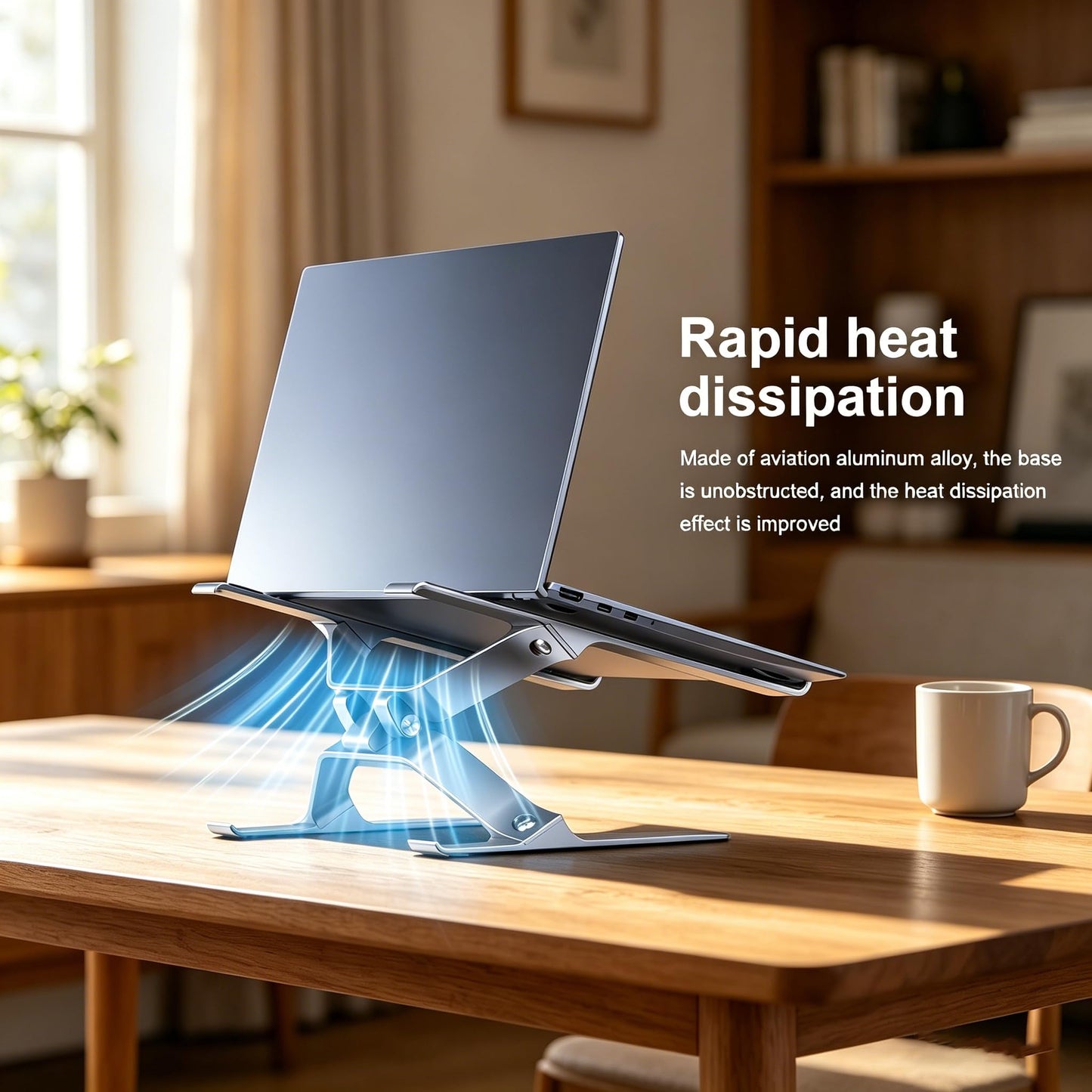 Adjustable Laptop Stand for Desk, Portable Laptop Riser, Ergonomic Computer Notebook Holder for MacBook Pro Air, Dell XPS, HP, Lenovo (13.3-17.3'')