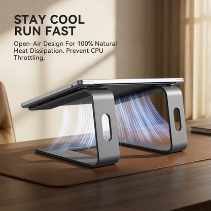 SOUNDANCE Laptop Stand, Aluminum Ergonomic Desk Riser, 10-15.6",Gray