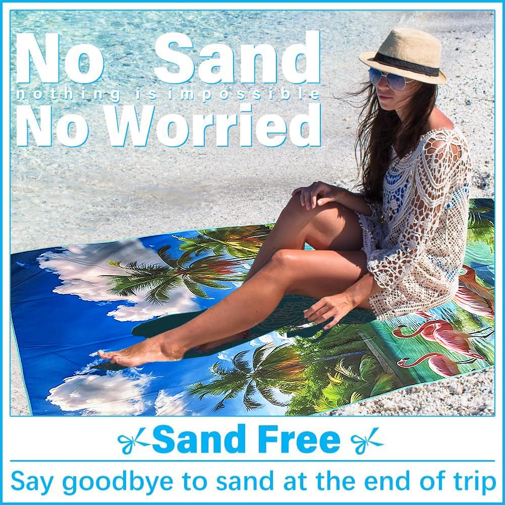 JAODFK Microfibre Beach Towel 71"X32" Quick Dry Lightweight Sand Free Extra Large Thin Towels Travel Essentials For Adults Womens Swim Bath