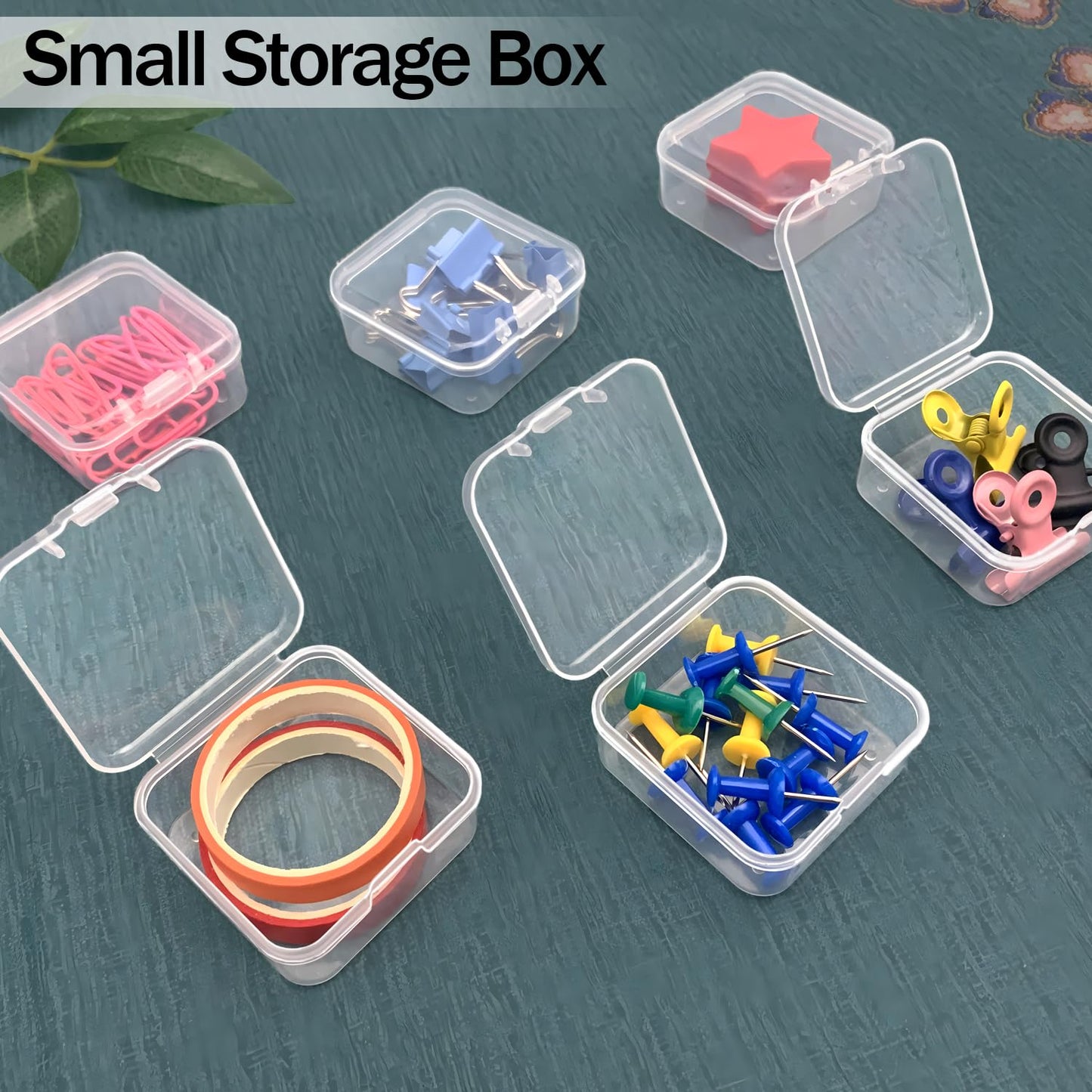 Qualsen 12 Pieces Small Clear Plastic Storage Boxes with Lids, Rectangular Craft Storage Box for Collecting Beads, Earrings, Jewelry, Seeds, Coins