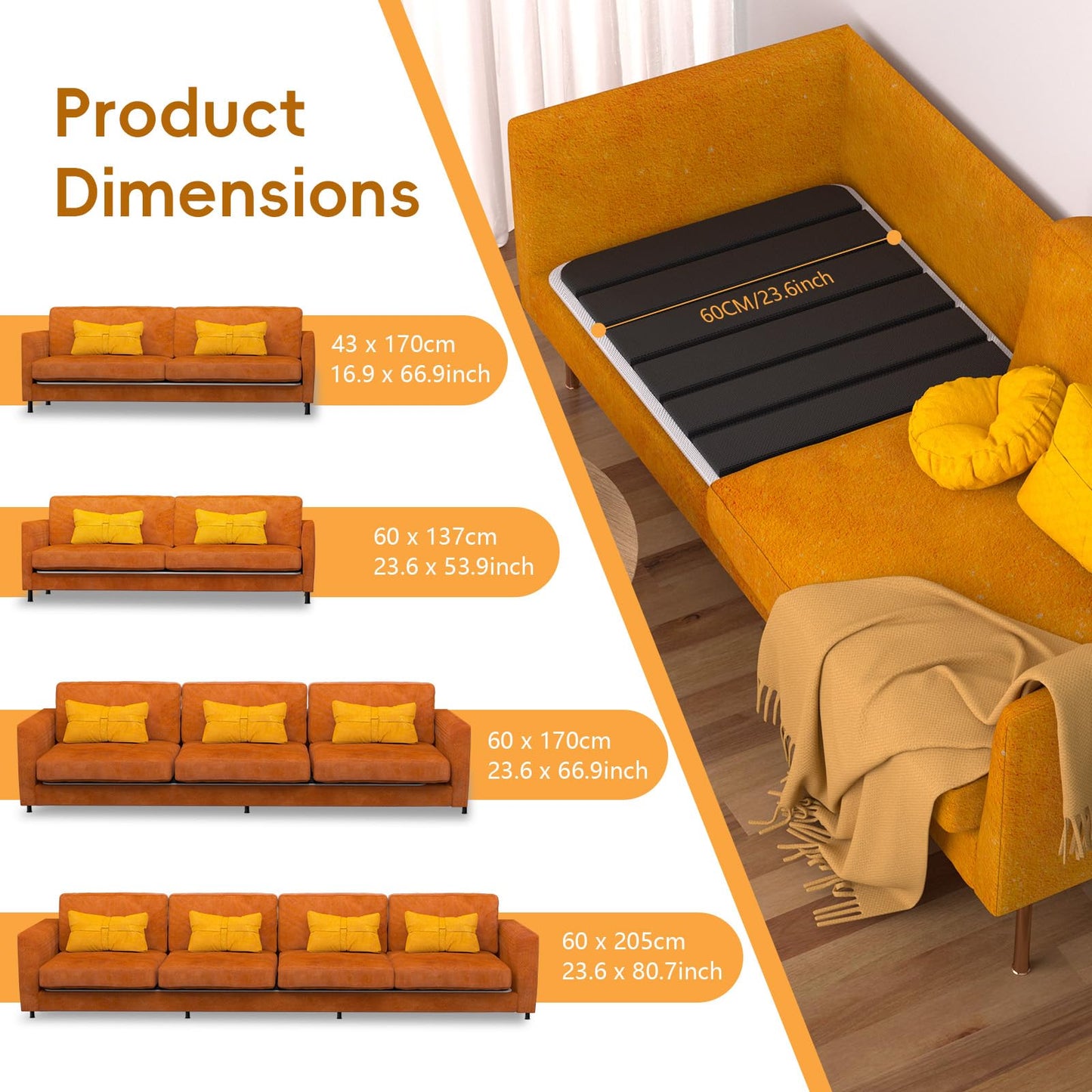 VERONLY Wooden Sofa Support Boards for Sagging Seat - (60x137CM) Couch Cushion Support for 2 Seater
