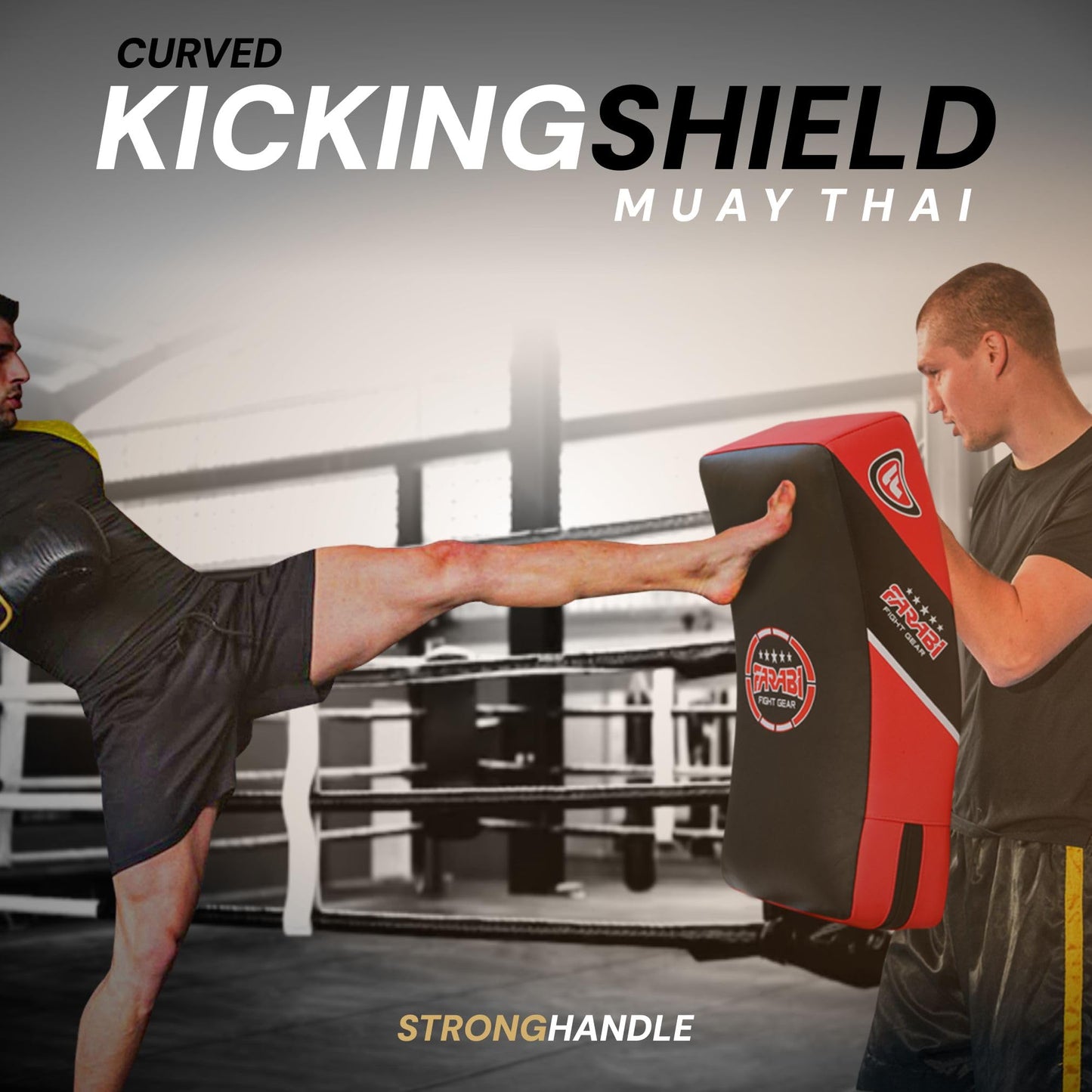 Farabi Kick Shield Strike Thai Pad Curved Large Boxing MMA Training x 1 unit (Black/Red)