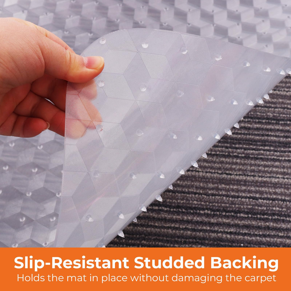 Office Chair Mat for Carpeted Floors, 120 x 75 cm Desk Chair Mat for Rolling Chairs on Low Pile Carpets, Easy Glide Floor Mat for Home, Gaming