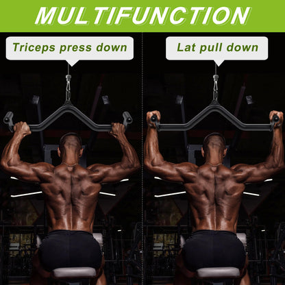 SELEWARE Multifunction-Grip LAT Pull Down Bars W/Heavy Duty Steel Tubing Structure Home Gym Workout Attachments Triceps Press Down Bar for Cable