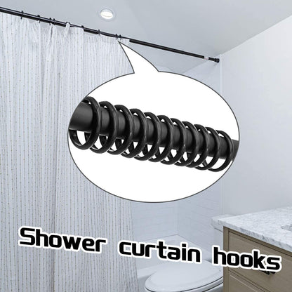 Shower Curtain Rings Plastic Curtain O Rings Hook Hanger Bath Drape Loop Clip Glide 12 Pack O Rings Black