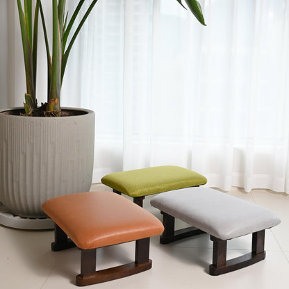 Small Footstool Short Low Foot Stool for Under Desk Footstools Cusioned Pouffe Foot Rest Office Foot Stools Small Footrest Grey