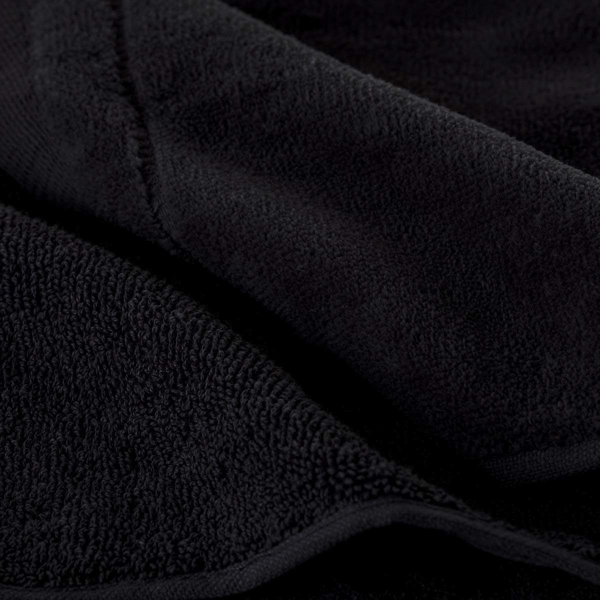 Creative Scents Cotton Fingertip Towels Set Black - 4 Pack - 11 x 18 Inches Decorative Small Extra-Absorbent and Soft Terry Towel for Bathroom