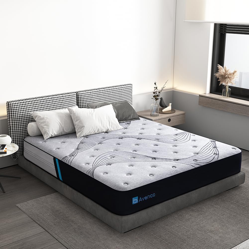 Avenco 8.5 Inch Single Mattress 3FT 9-Zone Pocket Sprung Mattress with High Elasticity Foam，CertiPUR-US Certified, Bed Mattress-in-Box，90*190*22cm