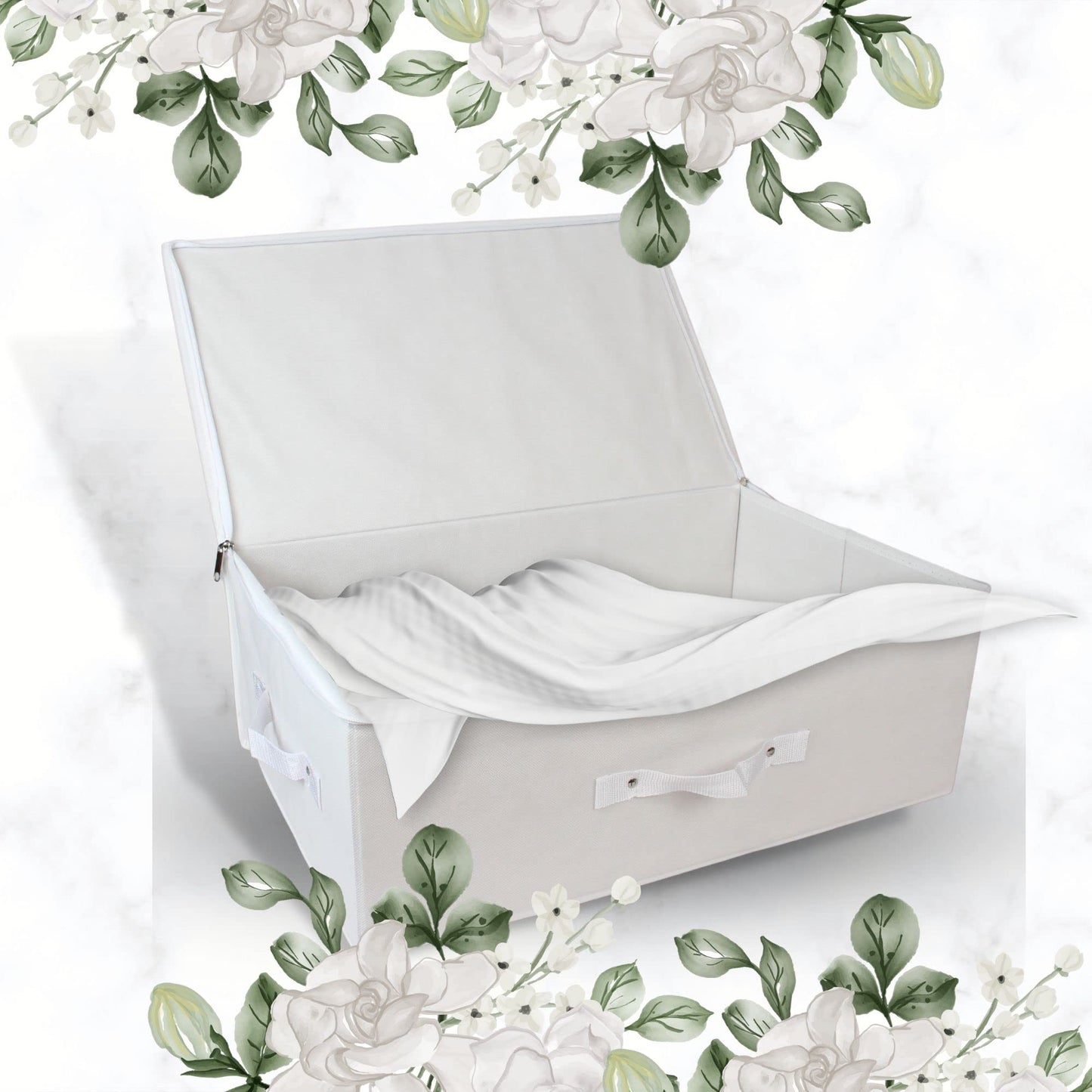 Hoesh UK - White Medium Wedding Dress Box With Lid & Acid Free Tissue - Bridal Gown Storage, Under Bed Clothes Organizer.