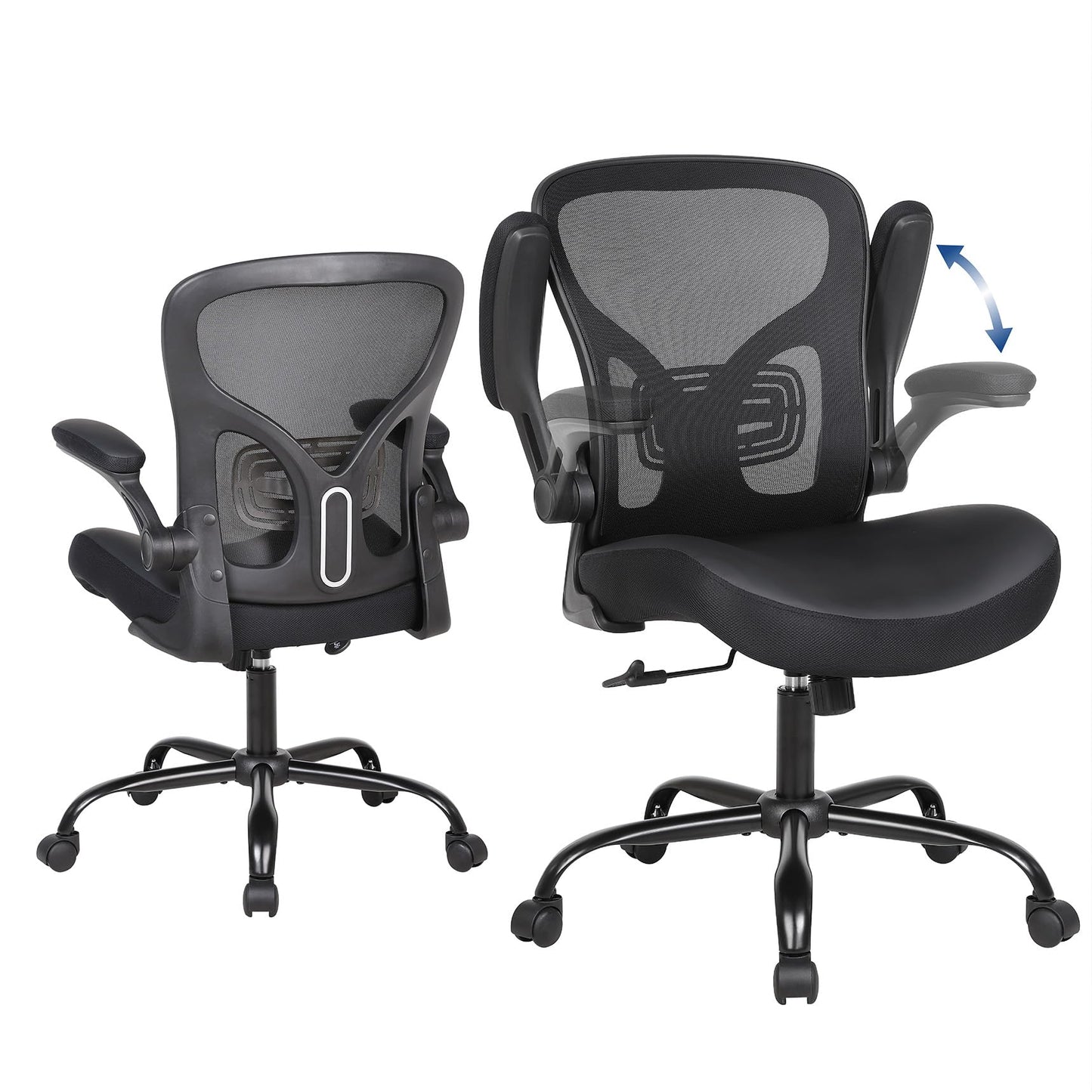 Ermnois Office Chair Ergonomic Desk Chair Home Mesh Lumbar Support Black