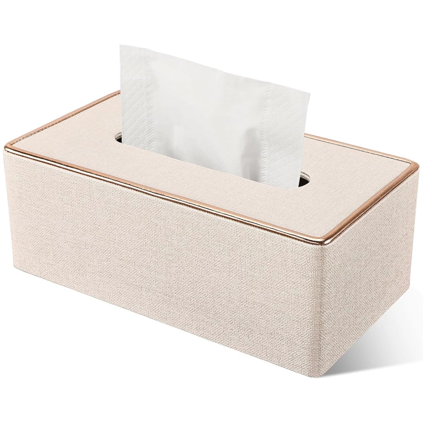 Rarapop Tissue Box Cover, PU Leather Tissue Case Holder, Rectangular Tissue Box Cover, Tissue Paper Dispenser for Bathroom Home Office Car Decoration