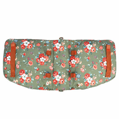 Tourbn TOURBON Waterproof Canvas Bicycle Bike Rear Seat Carrier Luggage Storage Bag Cycling Double Roll-up Pannier Bag Rear Pack Flower Pattern