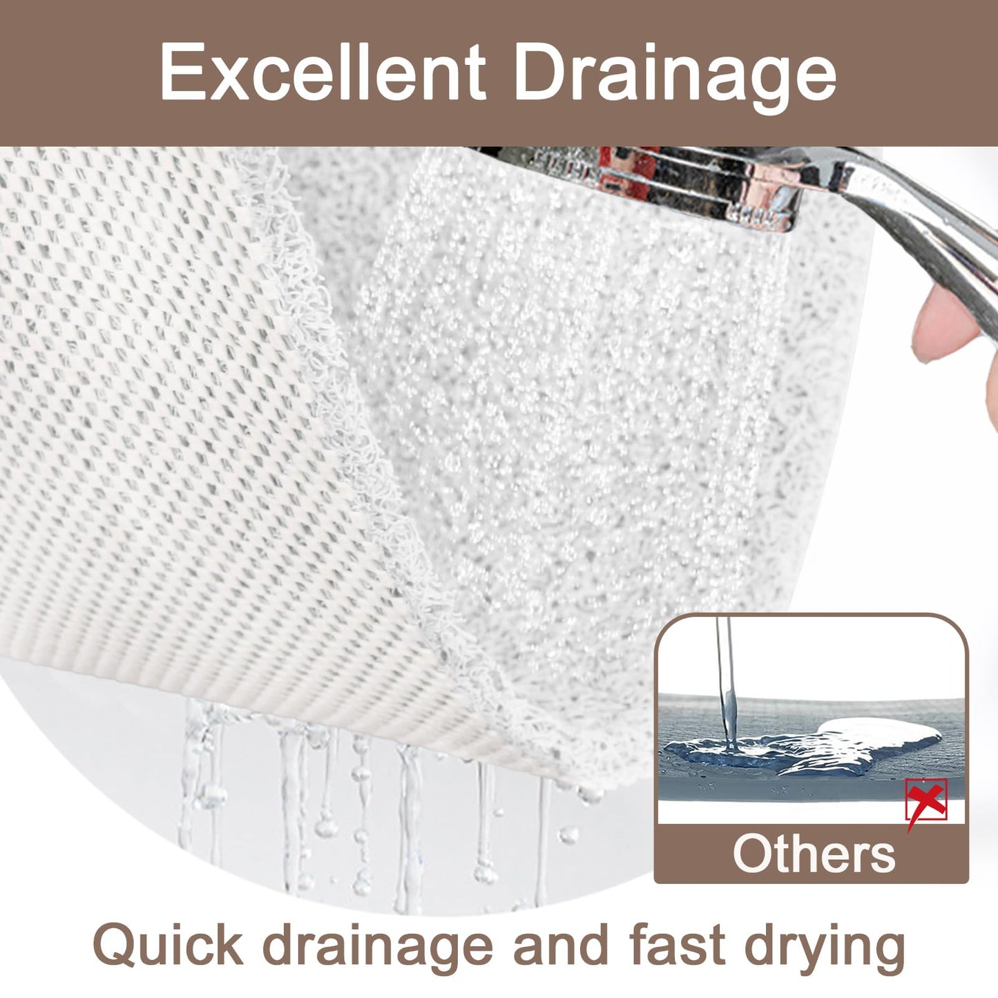 Corner Shower Mat Non Slip: Anti Mould Bath Mat - 60 x 60 cm Loofah Shower Mats for Inside Shower- Anti Slip Bath Mat for Inside Bath White Quadrant