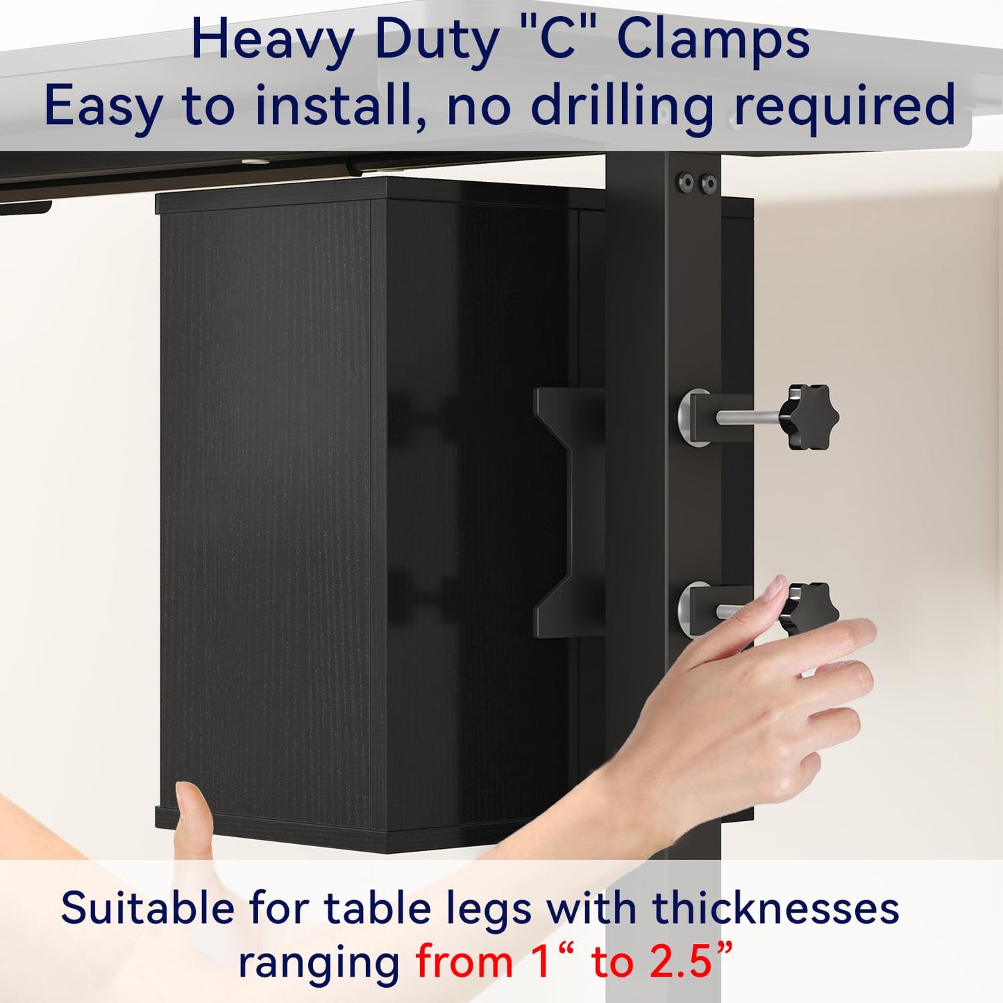 IBUYKE Under Desk Storage Cabinet Clamp on Desk Legs Shelf UTMZ012B