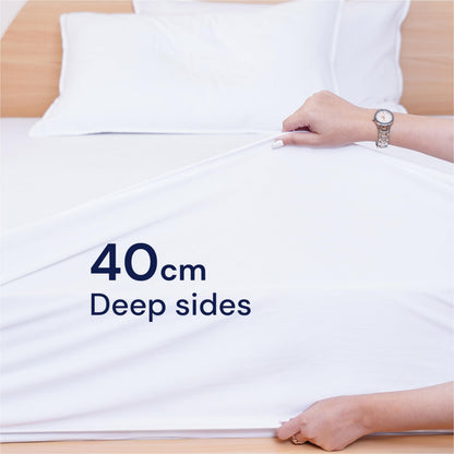 Sheet Story Waterproof Small Double Mattress Protector - 40cm Deep Pocket - Bamboo Fabric, Hypoallergenic and Terry Mattress Protector Small Double