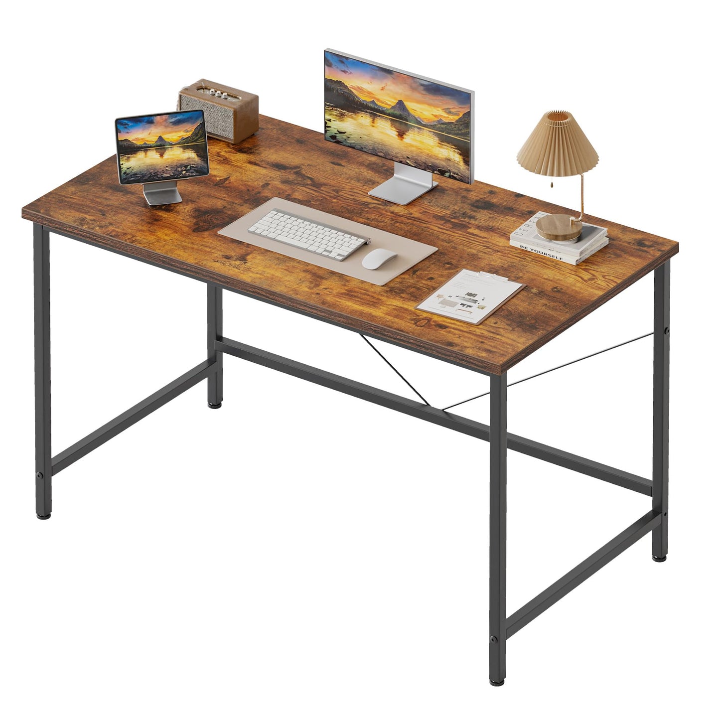 Mericonia Basic Computer Desk, One-piece Desktop, 80x50cm, Brown