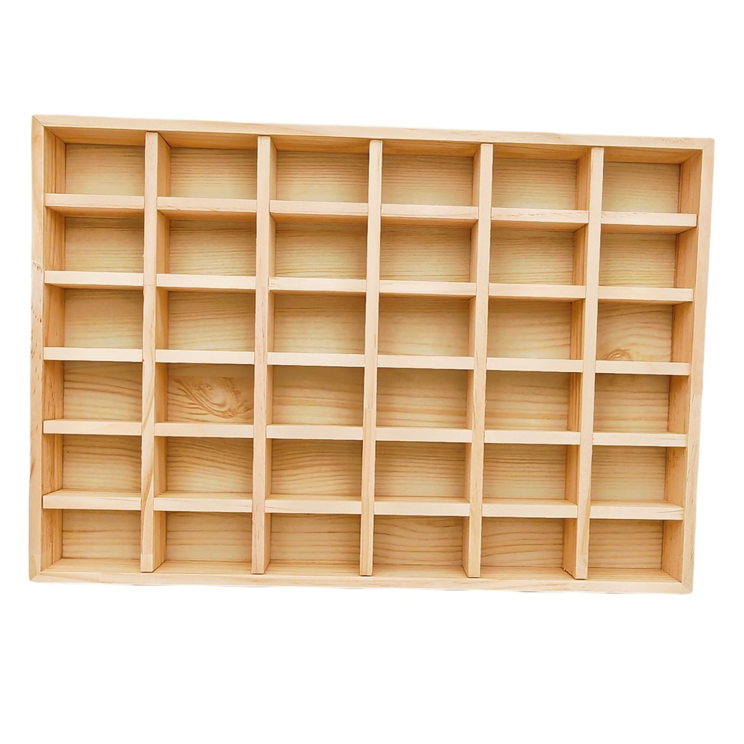 Anktily Unfinished Wooden Storage Divider Box, Showcase Display Box with 36 Compartments, Socks Organizer, Underwear Storage Case