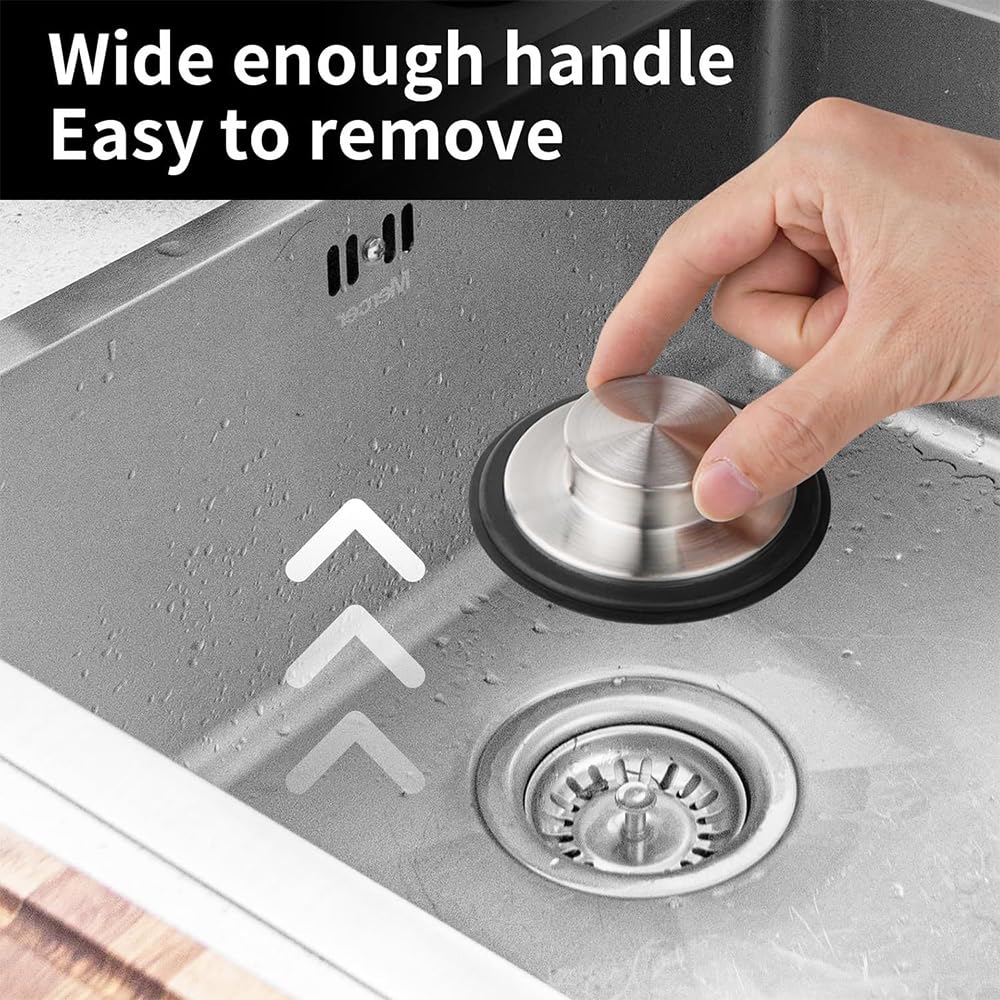 2 PCS Kitchen Sink Drain Stopper,Stainless Steel Kitchen Anty Clogging Cover for 8cm Standard Kitchen Drain Size