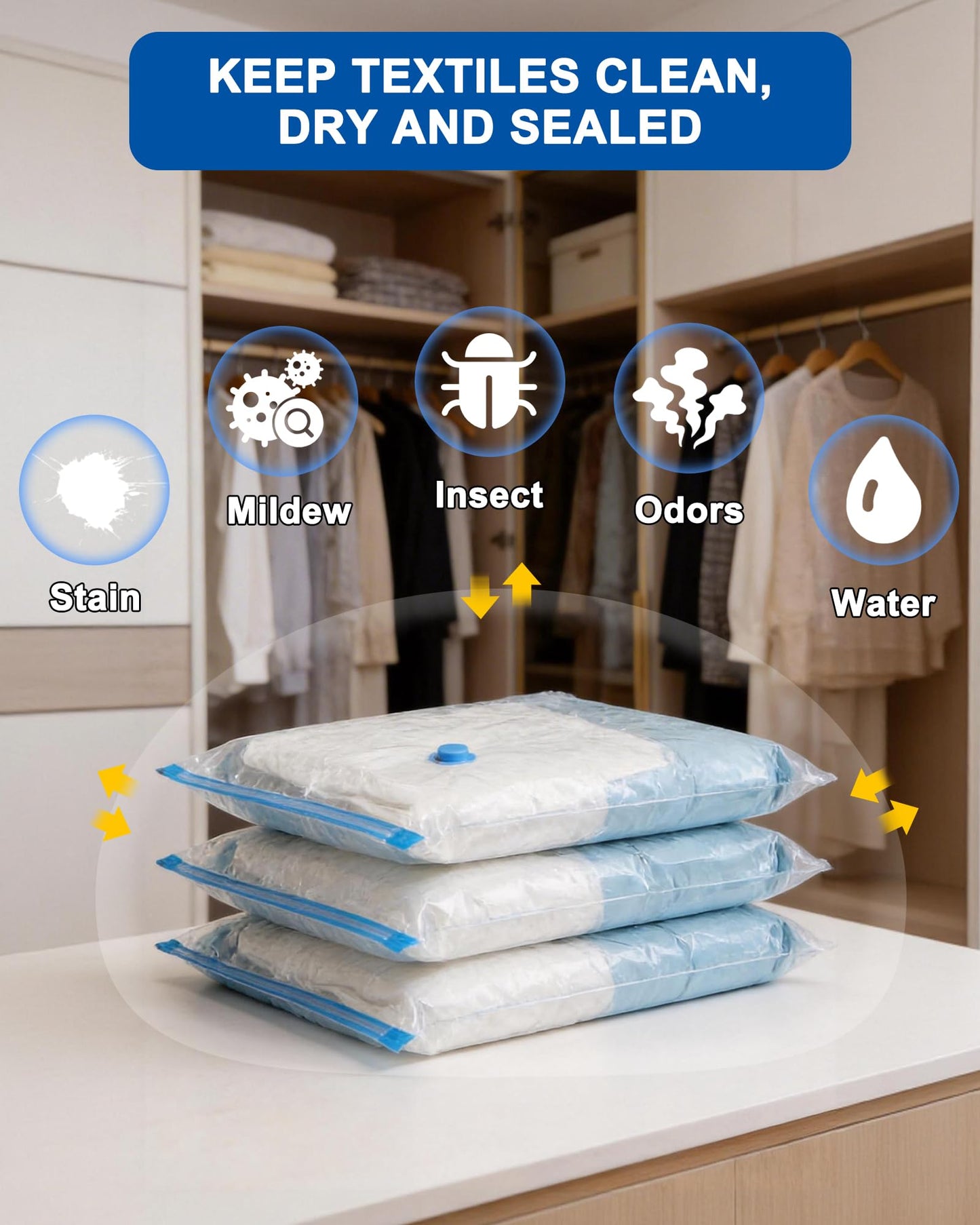 Acual Vacuum Storage Bags, 6 Pack Large Space Saver Bags 80 x 60cm