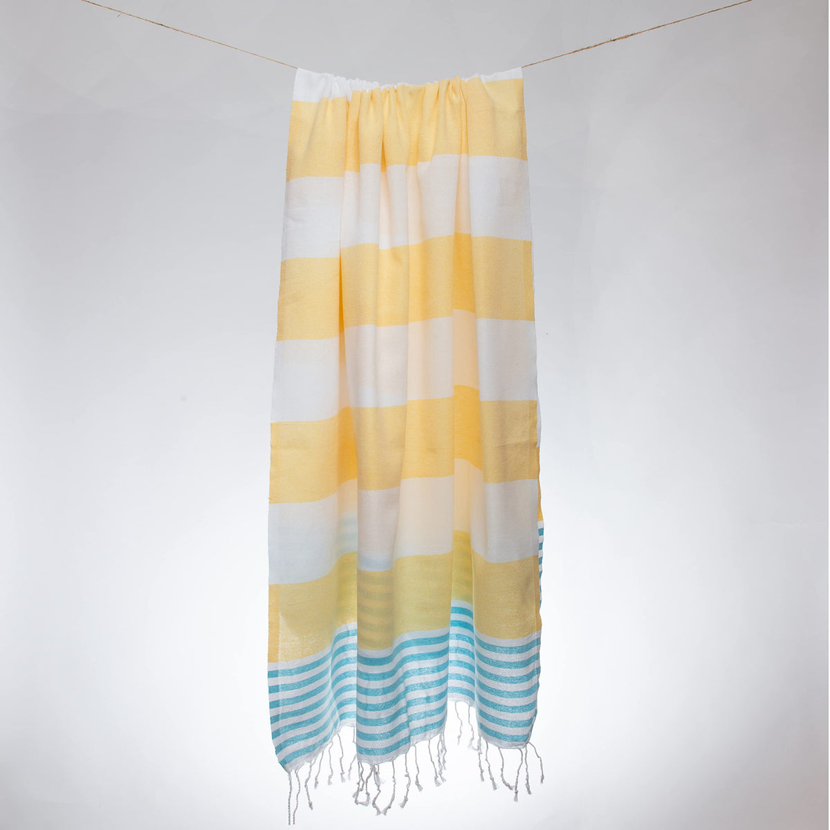 Blue Beach Turkish Towel - 100x180cm Large Turkish Hammam Peshtemal Towel - Super Absorbent, Quick Dry, Lightweight, Compact Towels for Swimming