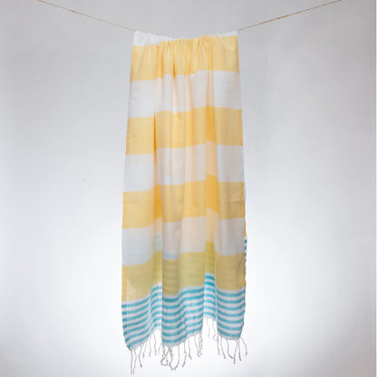Blue Beach Turkish Towel - 100x180cm Large Turkish Hammam Peshtemal Towel - Super Absorbent, Quick Dry, Lightweight, Compact Towels for Swimming