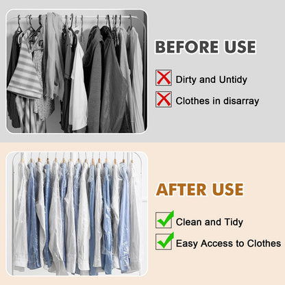 Hejo 30 Pack Plastic Clothes Covers, 60×90cm Clear Clothes Bags Hanging