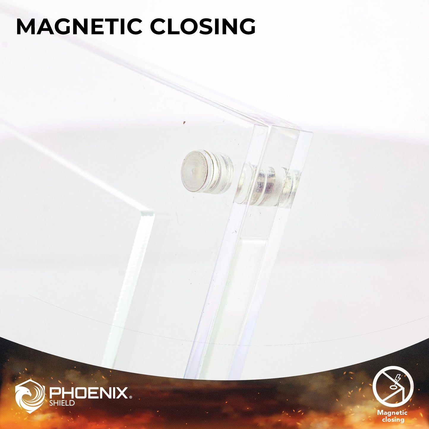 PHOENIX SHIELD | Transparent Acrylic Display Stand for 4 Boosters, Protection and Display of Trading Cards