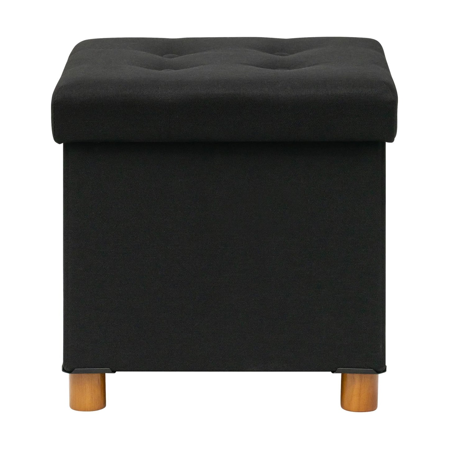 Bonlife Ottoman with Tray, Foldable Storage Box with Wooden Legs